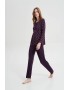 VAMP 19015 , Women's Pajamas with button from micromodal, BLUE PLUM